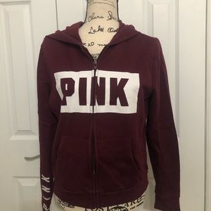 Pink zip up sweatshirt